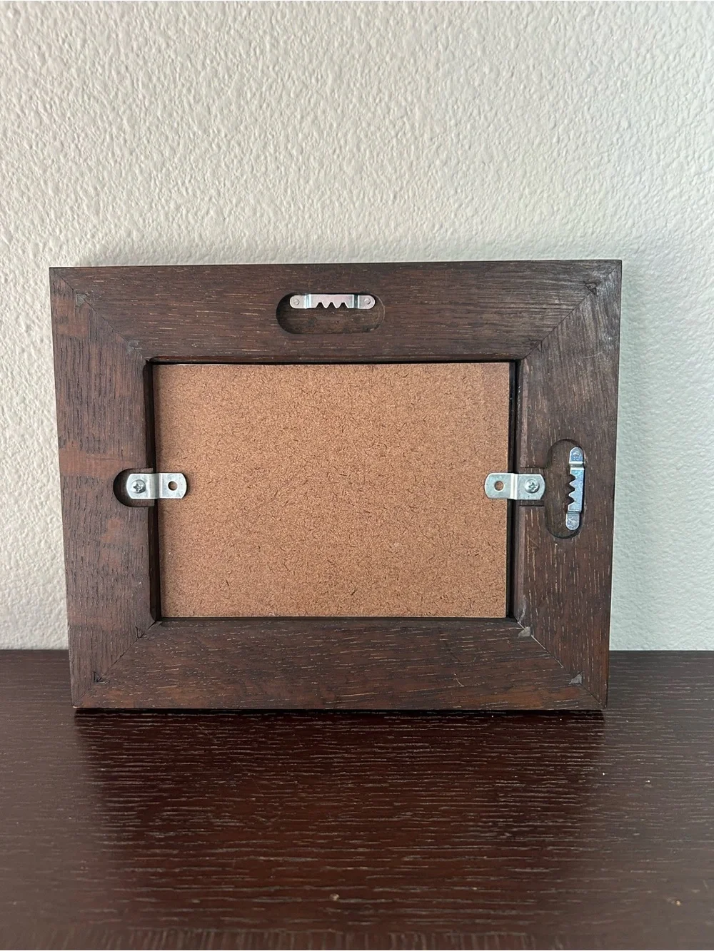 Solid Heavy Grain Wood Frame Mitered Corner Joints Hang Metal Screws Hardware